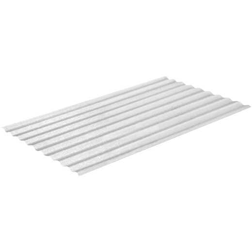 Sequentia WeatherGlaze 26 In. x 12 Ft. White Round 1-Sided Fiberglass Corrugated Panels